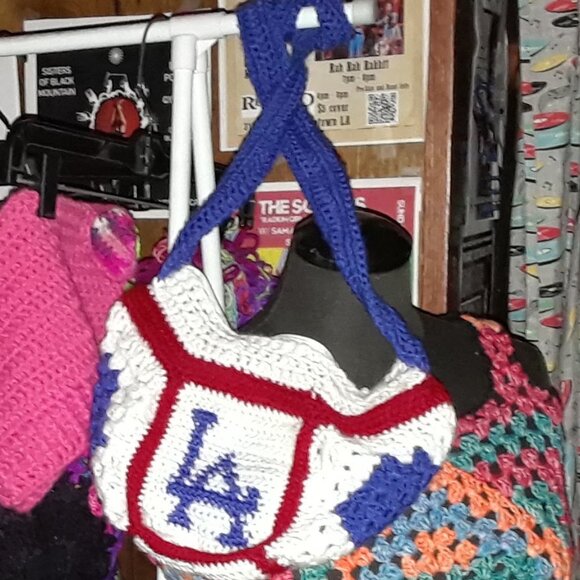 DODGERS*BASEBALL INSPIRED PURSE ⚾💙 HANDMADE - Picture 3 of 9